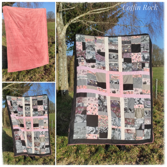 Couverture patchwork pastel goth - modèle unique