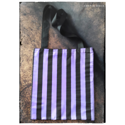 tote bag : rayures violet/noir