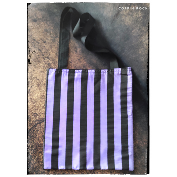 tote bag : rayures violet/noir