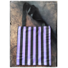 tote bag : rayures violet/noir