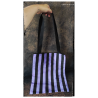 tote bag : rayures violet/noir doublé