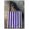 tote bag : rayures violet/noir doublé