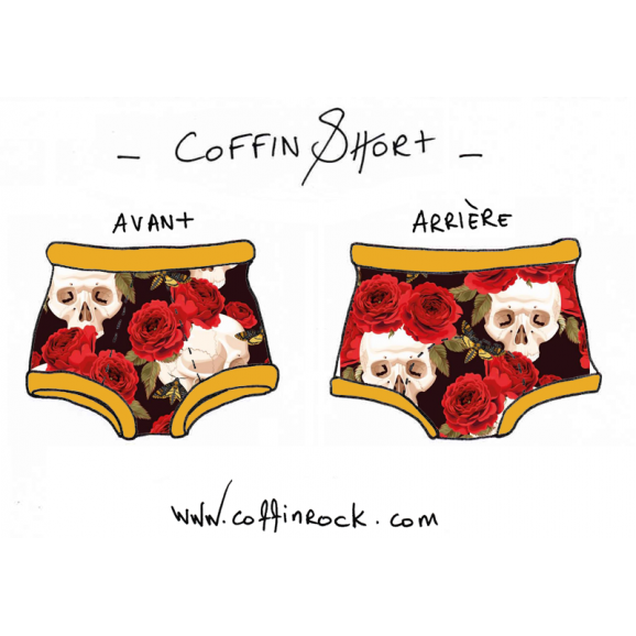 M - BIO - skull'n'roses - culotte menstruelle