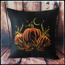 housse de coussin nuit des citrouilles