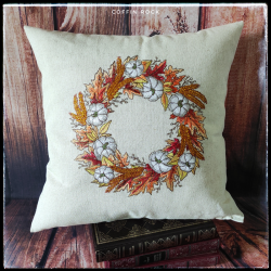 housse de coussin couronne de citrouilles