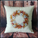 housse de coussin couronne de citrouilles