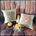 housse de coussin citrouilles géométrique 