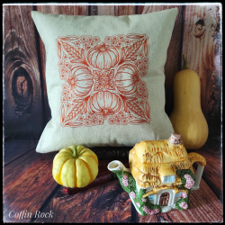 housse de coussin citrouilles géométrique