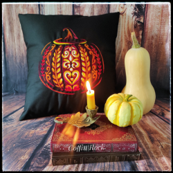 housse de coussin citrouille lumineuse