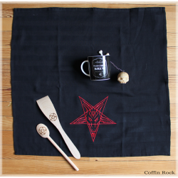 Baphomet Black kitchen towel