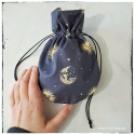 Satin purse moons and suns