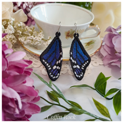 Boucles d'oreilles Monarque bleu