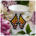 yellow-orange monarch earings