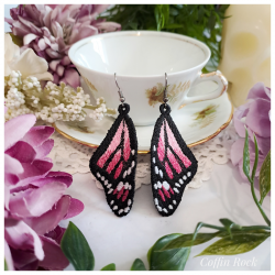 Boucles d'oreilles Monarque rose