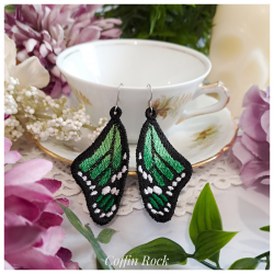 Boucles d'oreilles Monarque vert