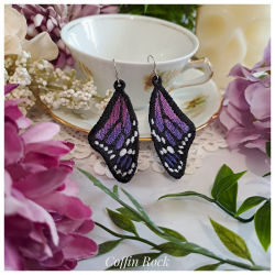 purple monarch earings
