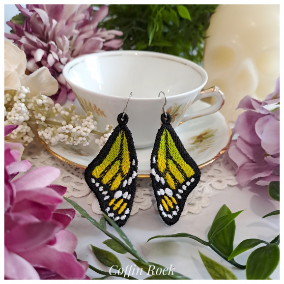 Boucles d'oreilles Monarque jaune citron