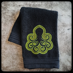 Serviette brodée octopus