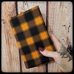 tartan orange - Housse de livre adaptative