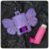 écailles violet - étui pour inhalateur papillon