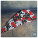 crânes fleuris rouge - serviette à cheveux