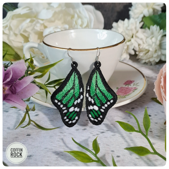 Boucles d'oreilles Monarque vert