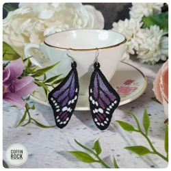 Boucles d'oreilles Monarque violettes