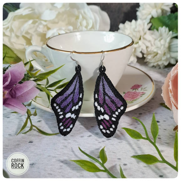 Boucles d'oreilles Monarque violettes