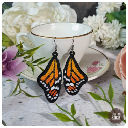 yellow-orange monarch earings