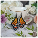 yellow-orange monarch earings