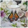 yellow-orange monarch earings