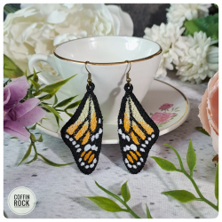 Boucles d'oreilles Monarque jaune