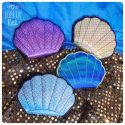 porte-feuille coquillage bleu irisé
