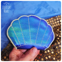 porte-feuille coquillage bleu irisé