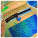 porte-feuille coquillage bleu irisé