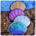 porte-feuille coquillage bleu irisé
