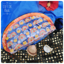 pochette demi lune - citrouilles arc-en-ciel