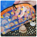 pochette demi lune - citrouilles arc-en-ciel