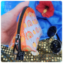 pochette demi lune - citrouilles arc-en-ciel