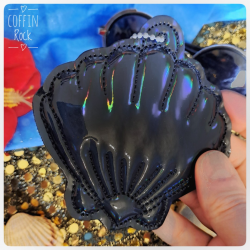 coquillage irisé noir-multicolore