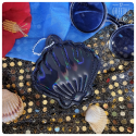 coquillage irisé noir-multicolore