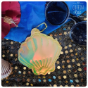 coquillage irisé jaune-vert
