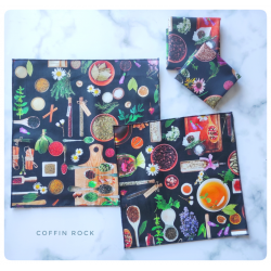 succulentes et cristaux : mouchoirs en coton