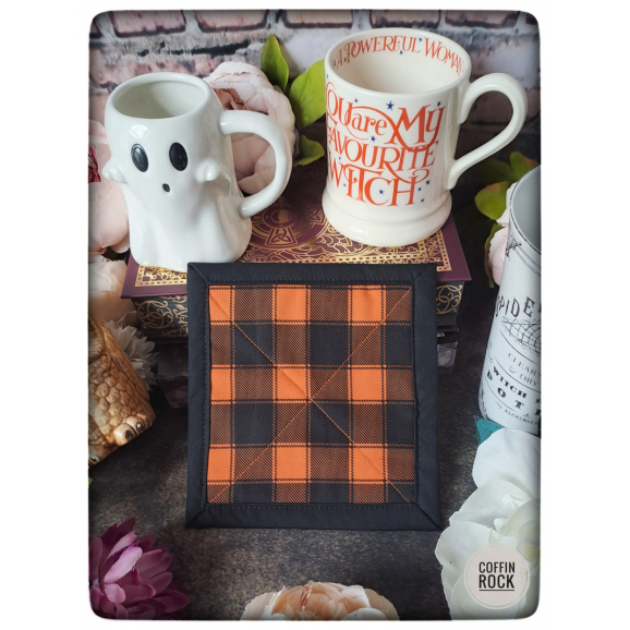 tartan d'automne : tapis cosy pour tasse ou théière