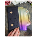 géométrie irisée - porte-feuille crâne rectangle