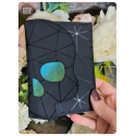 géométrie noir- porte-feuille crâne carré