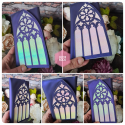 portefeuille cathédrale violet irisé