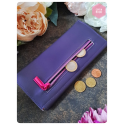 violet irisée - porte-feuille crâne rectangle