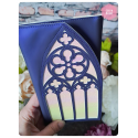 portefeuille cathédrale violet irisé