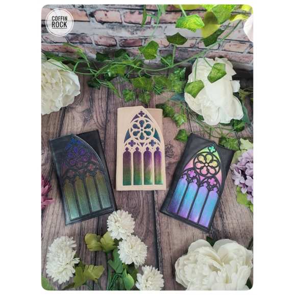 portefeuille cathédrale beige vitrail coloré - multicolore